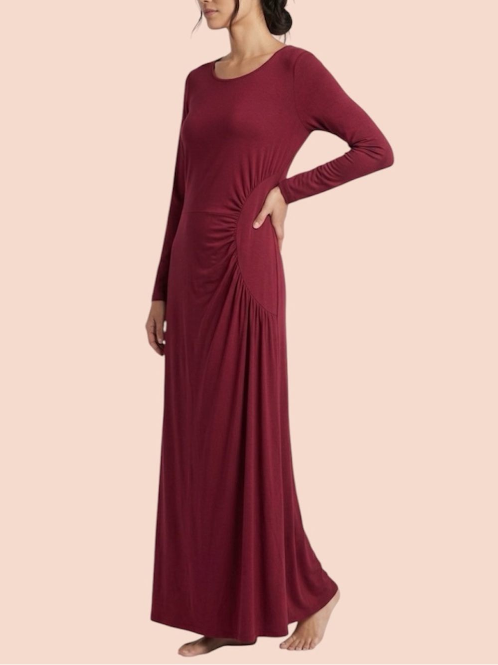 PURE Collection Burgundy Maxi Long Sleeve Dress‎ Sz  US 12